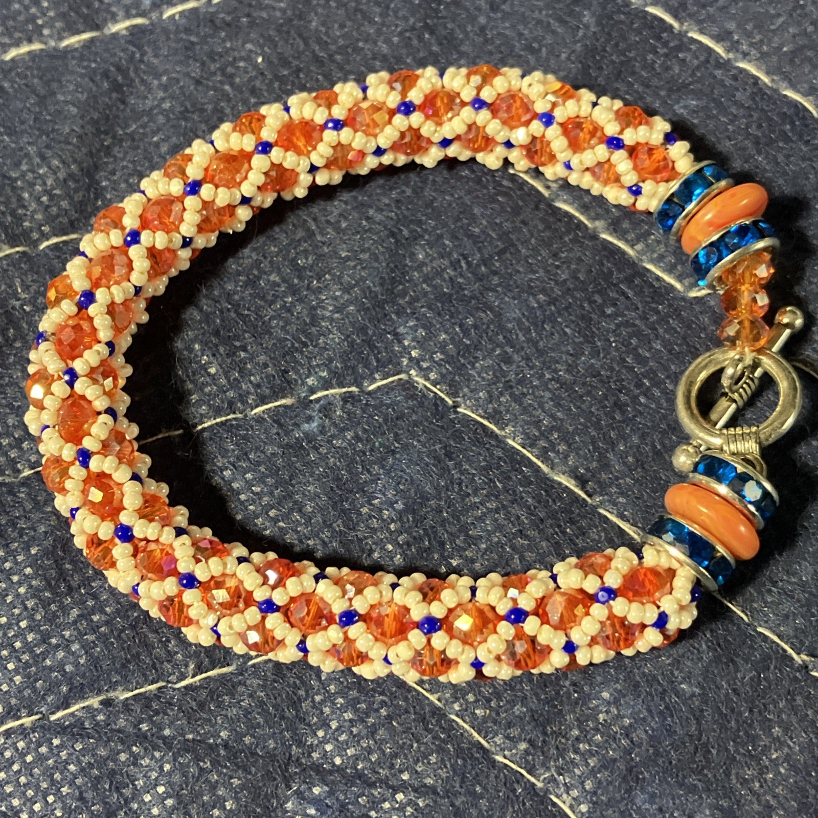 Handmade Bracelet Red White & Blue
