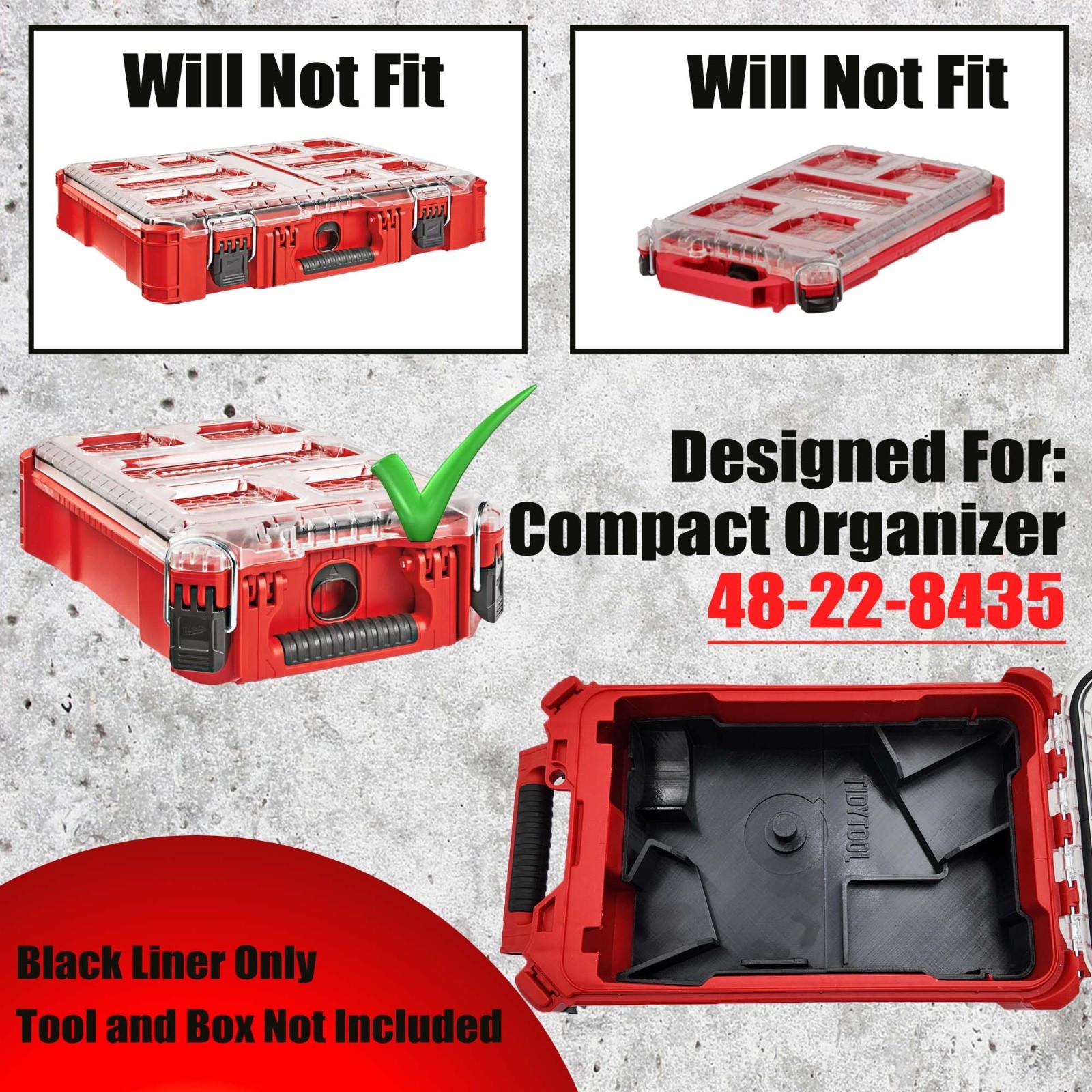 M18 Grinder Organizer for Milwaukee Compact Packout