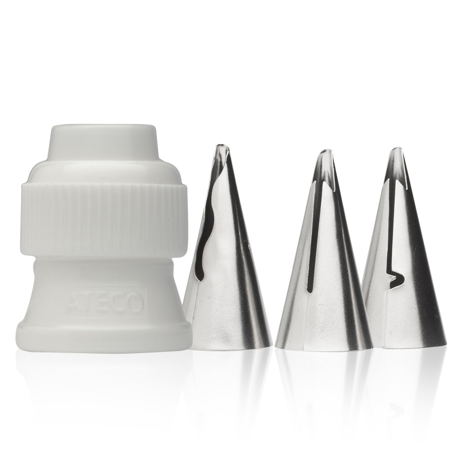 Decorating Tube Set 4 Piece Stainless Steel Tips Ruffle Ateco 384 Standard