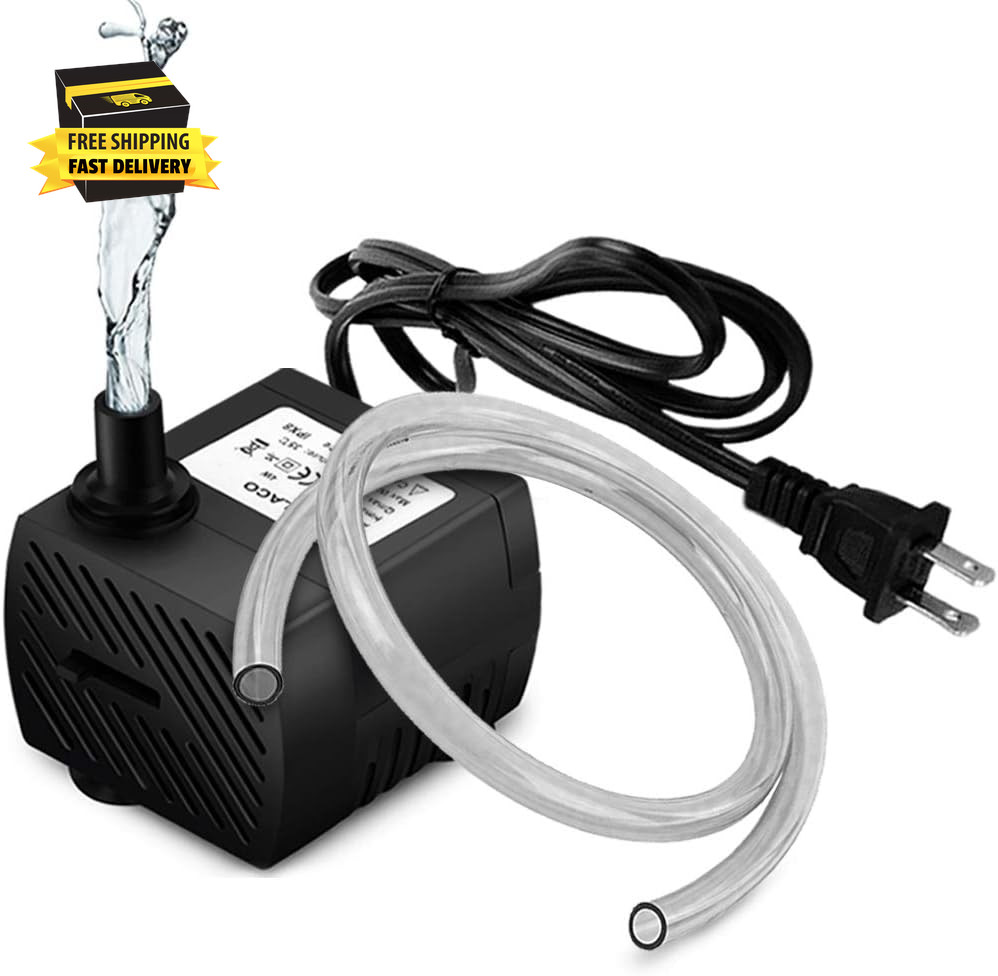 95GPH 5W Mini Submersible Water Pump with 3.3 Ft Tubing for Aquarium Fish Tank,