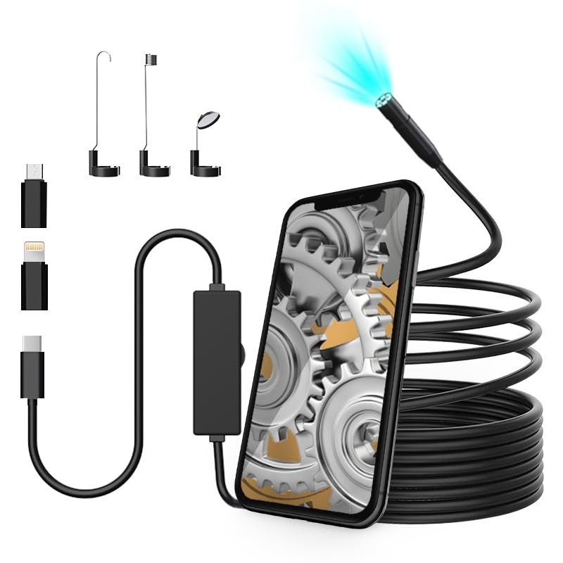 Industrial Endoscope , 1920P HD Borescope Inspection , 8mm IP67 Waterproof Sn...