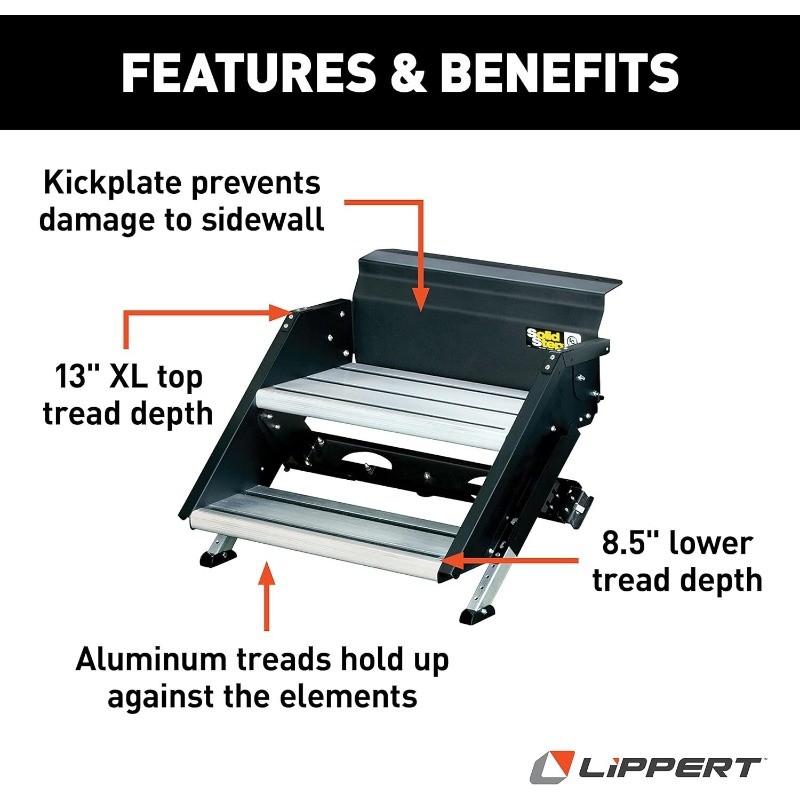 Lippert Components 733931 Solid Step Quad Step, 26-i