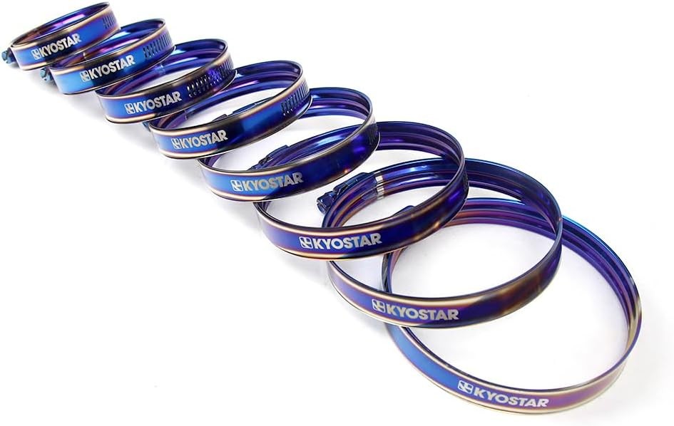 American Double Layer Adjustable Stainless Steel Clamp, Titanium Blue, Diameter