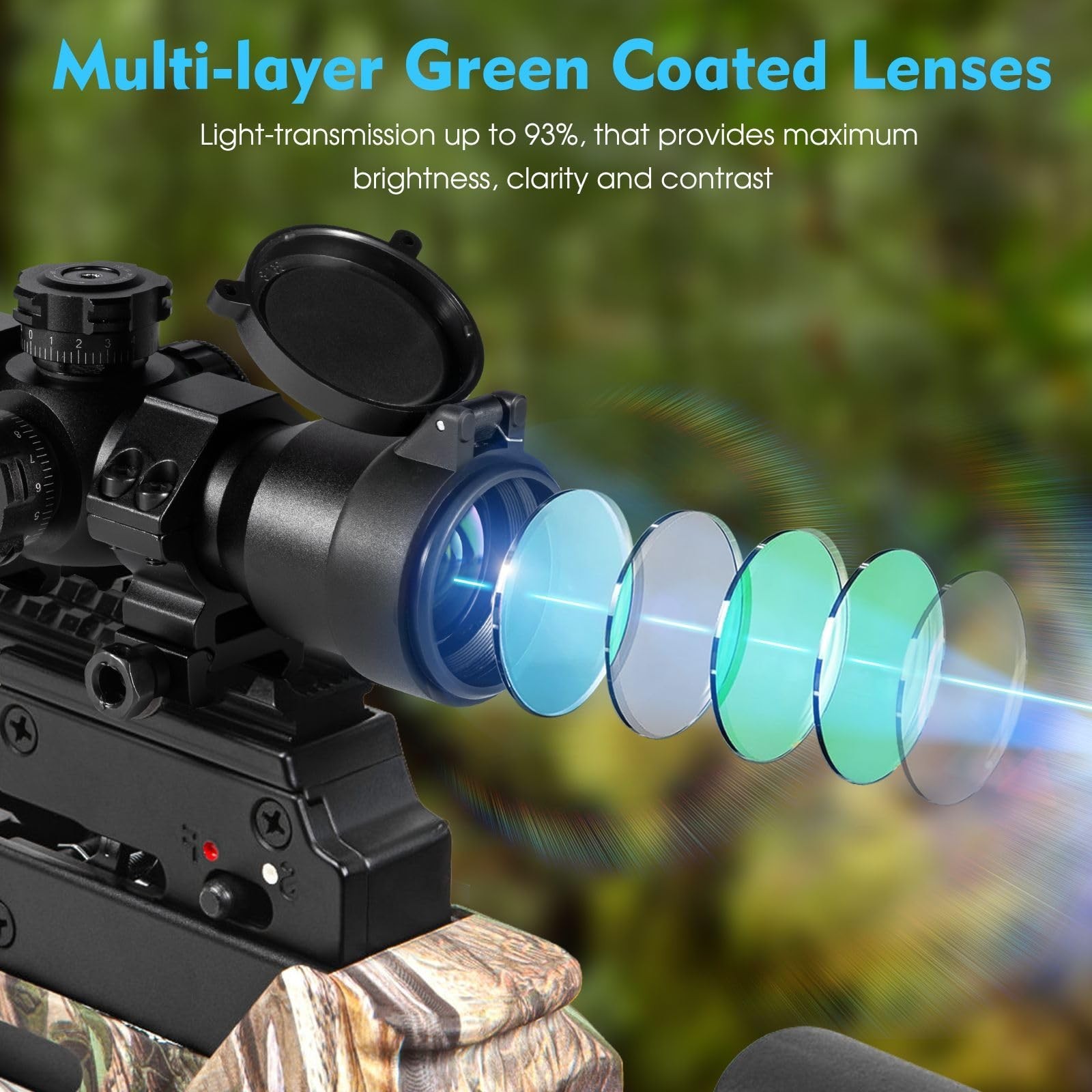 Crossbow Scope 1.5-5x32, with Locking Ring, 250-450 FPS Speed Adjustment, Spe...