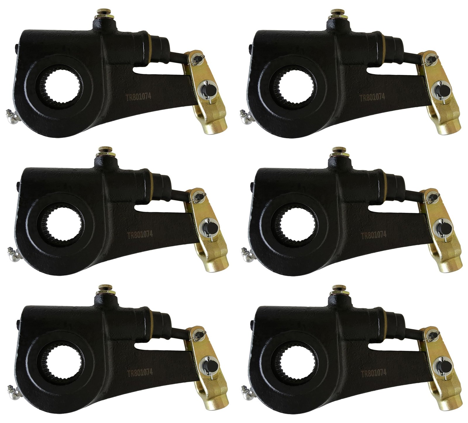 6 x Automatic Slack Adjuster 1.5"x28 Spline 6" Lever Replaces Meritor R801074 (6
