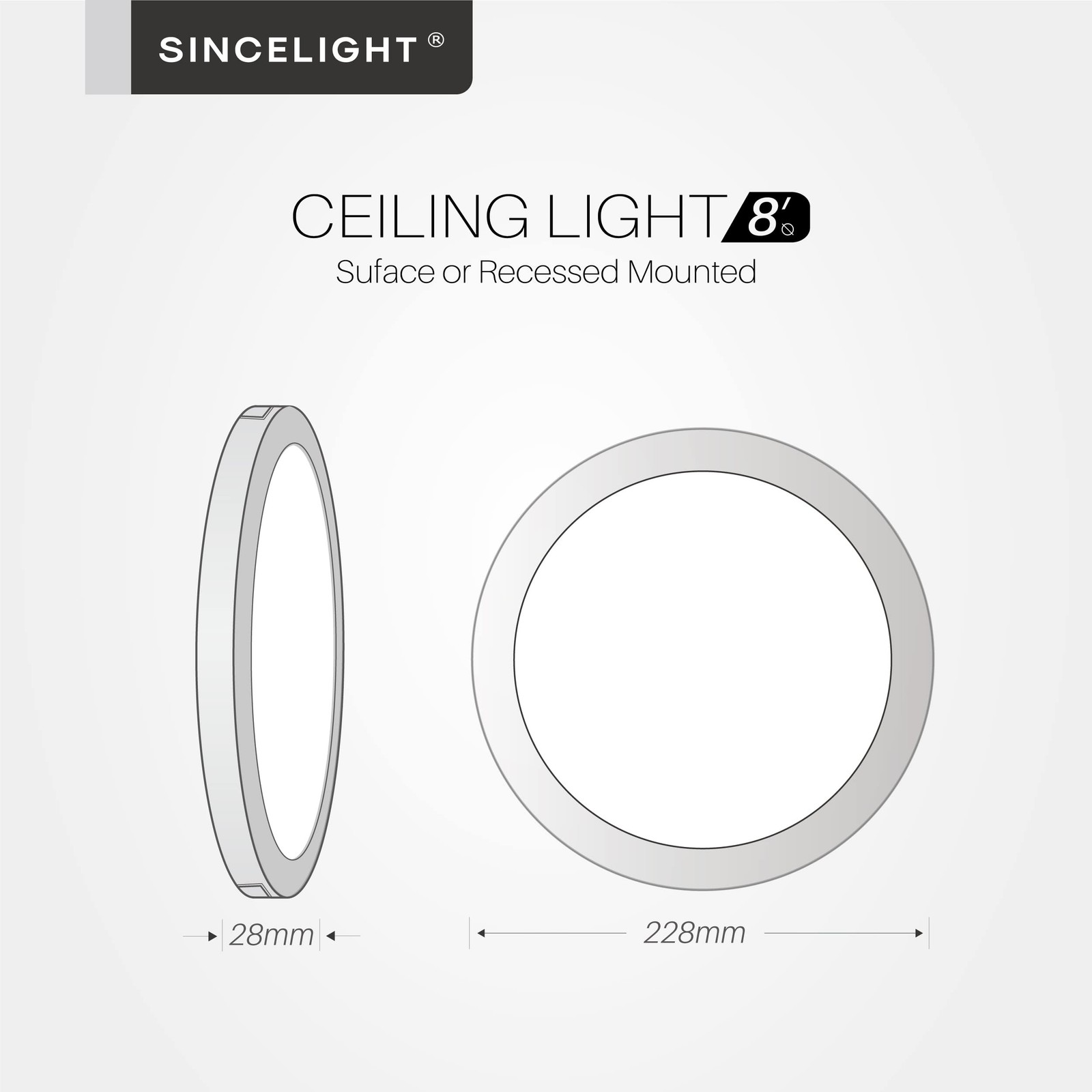 SINCELIGHT Ultra-Thin LED Ceiling Lights for Bathroom,Kitchen,Hallway,Closet ...