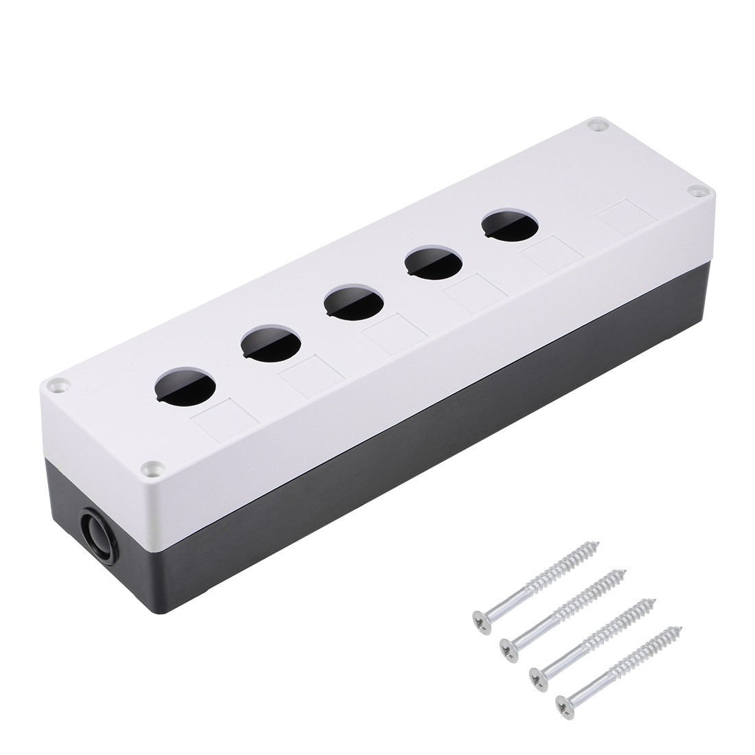 Push Button Switch Control Station Box 22mm 5 Button Aperture (White,Black) 1set