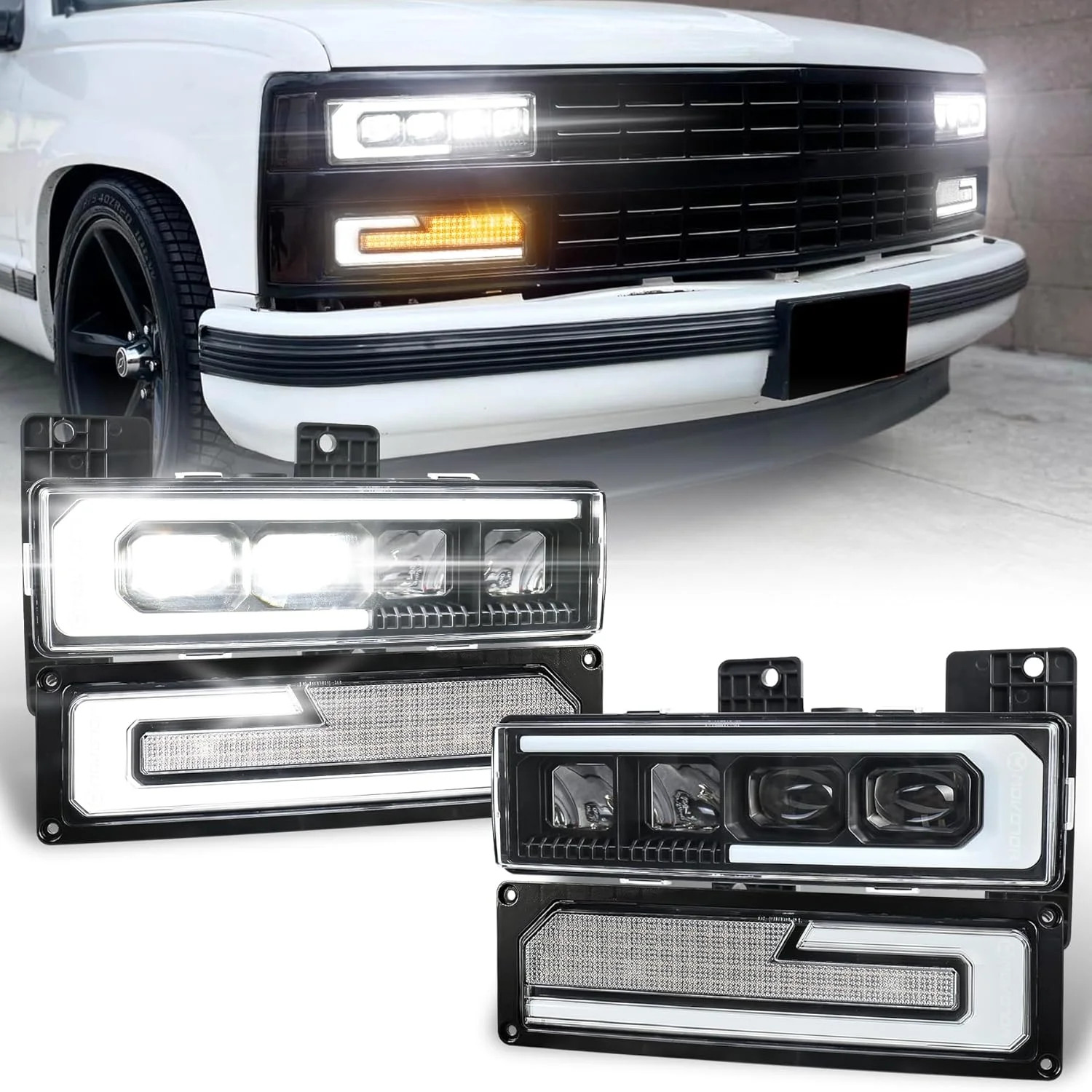 MOVOTOR LED Headlight Assembly 500% Bright Anti-glare Headlights with Welcome DR