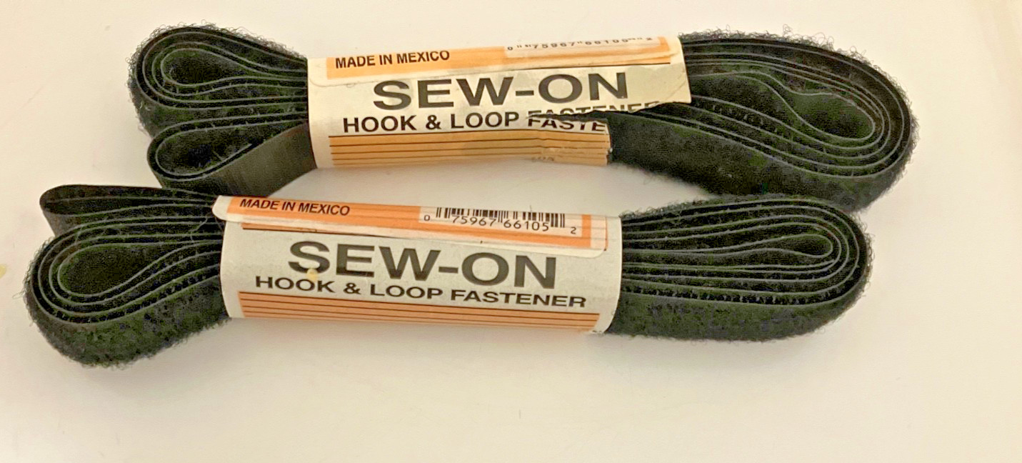 2 NEW PKG BLACK SEW-ON HOOK & LOOP FASTEERS - EACH 1 YD X 3/4"