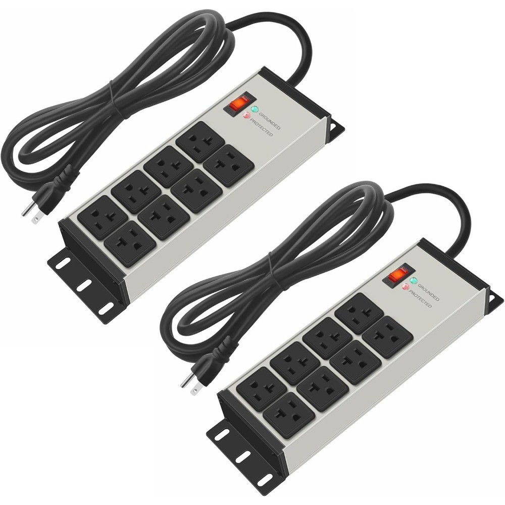 Heavy Duty 20 Amp Power Strip Surge Protector with 8 Outlets 4 FT Cord 12 Gauge