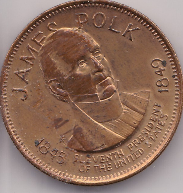 1968 Franklin Mint Presidential Hall of Fame Bronze Coin (James Polk)
