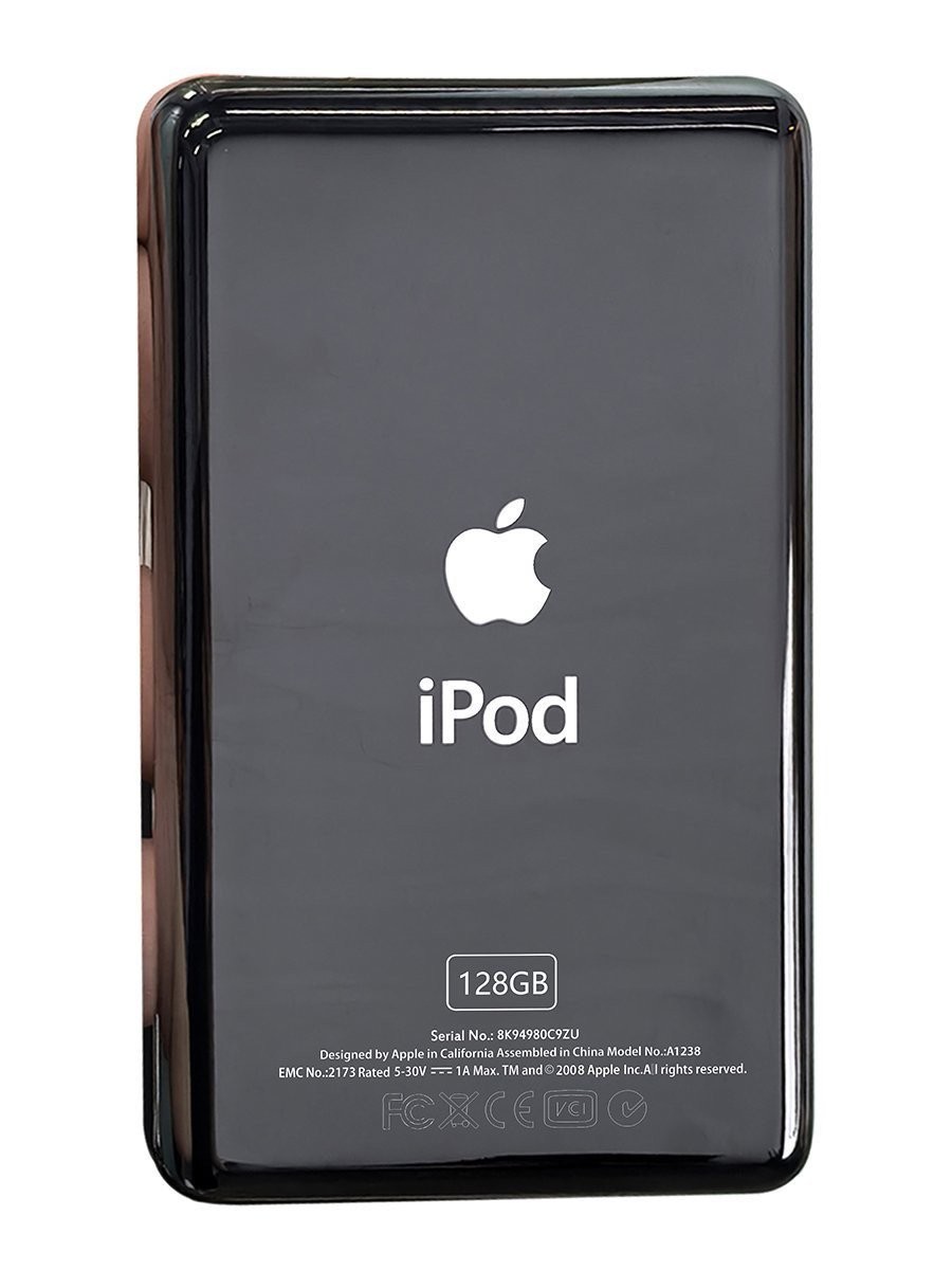 Black Back Plate Apple iPod Classic 6th 7th Housing Rear Thin Cover 128GB Rear