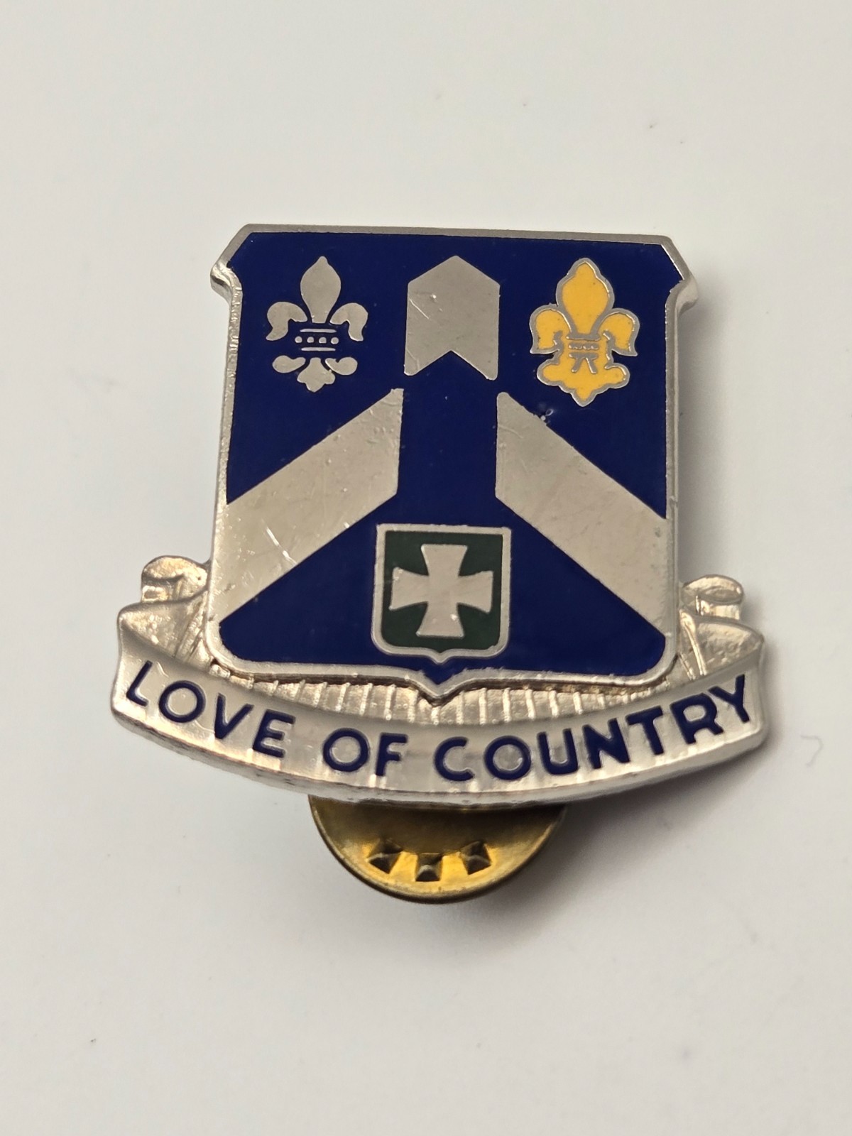 Vintage Army DUI Pin - "Love of Country" 58th Infantry Regiment