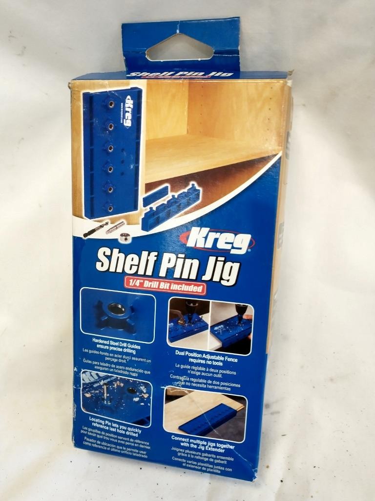 Kreg Shelf Pin Jig KMA 3200 Made In USA 1 1/4" Bit Complete