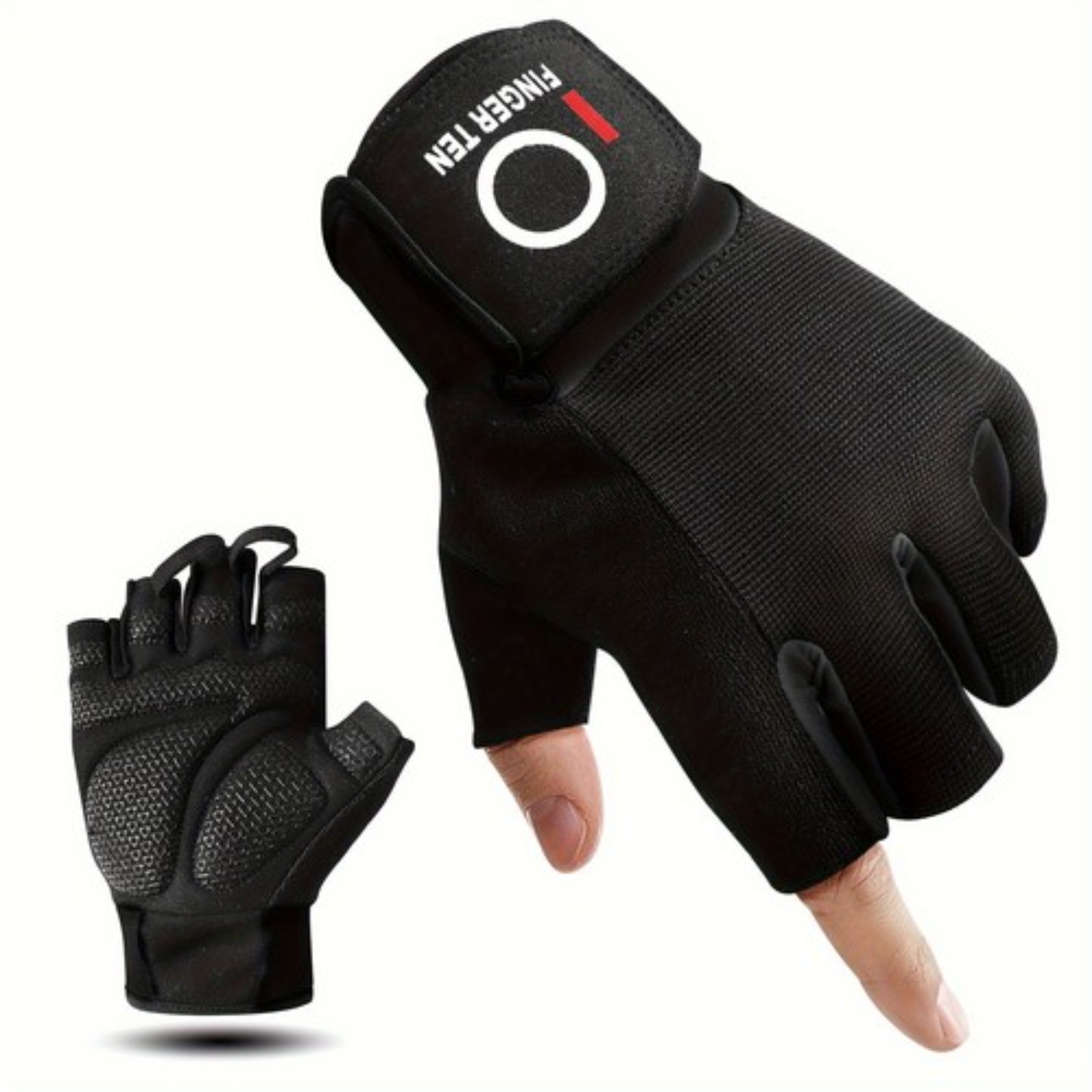 Weightlifting Gloves - Half Finger Protection, Non Slip Grip, Wrist Support