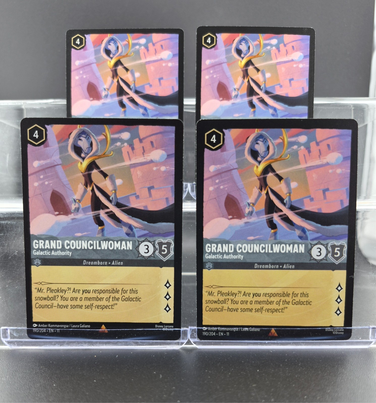 Disney Lorcana Grand Councilwoman – Galactic Authority 190/204 Winter R 4 Cards
