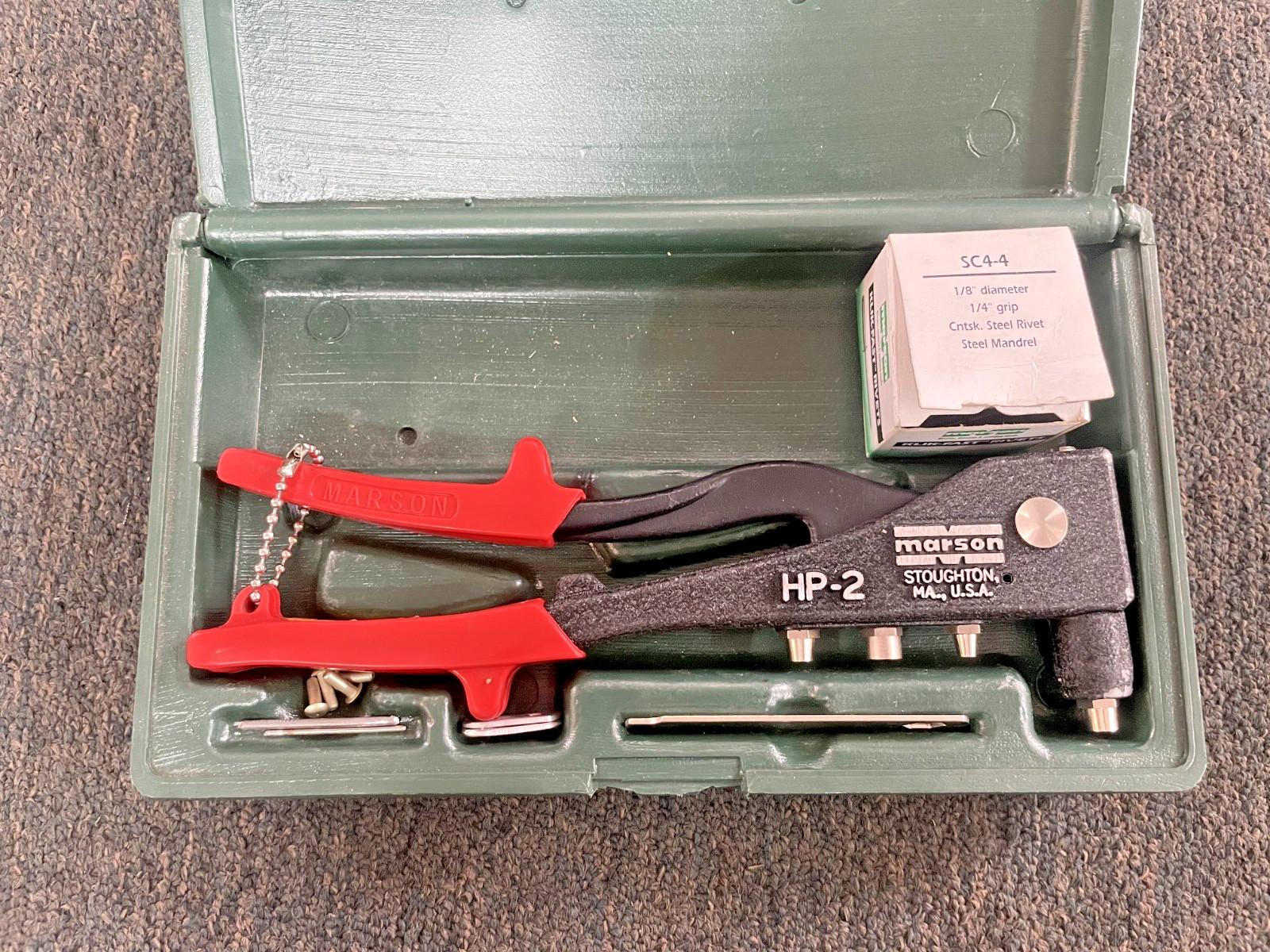 Marson HP-2 Rivet Kit #39001 - Manual Hand Riveter Tool with SC4-4 Rivets