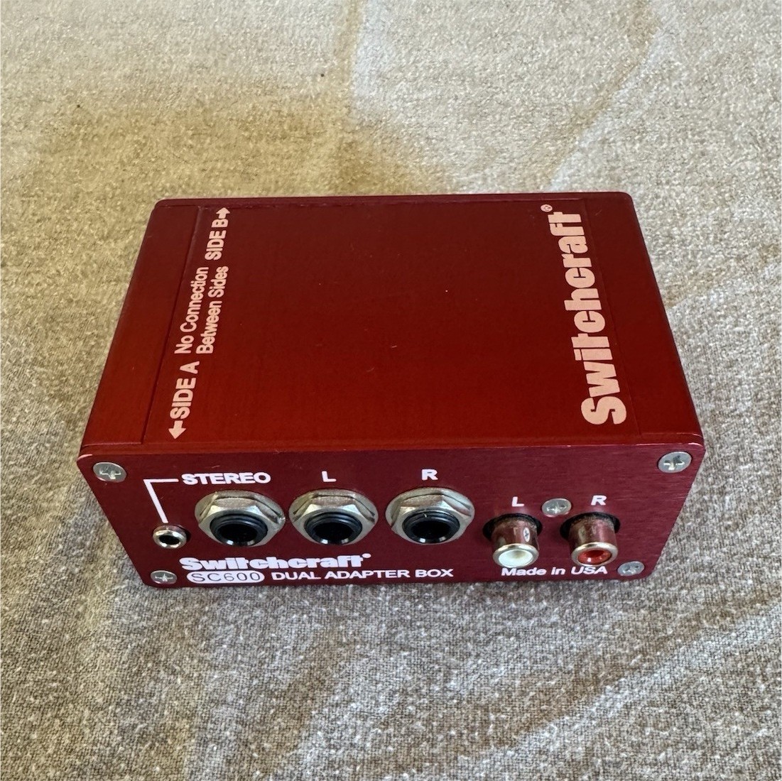 Switchcraft SC600 Dual Adapter Box Red Audio Interface Adapter MPN SC600