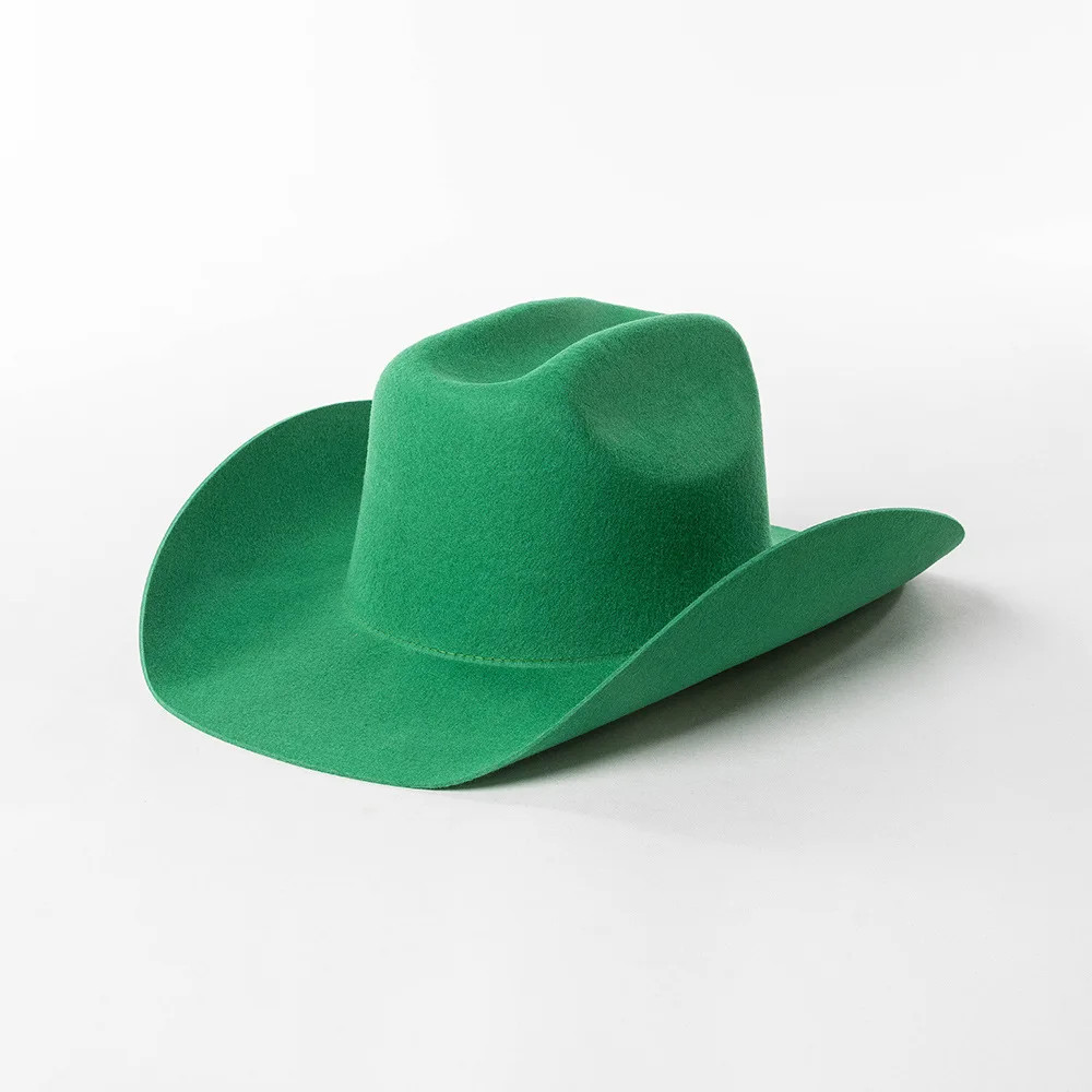 100% Wool Western Cowboy Hat Women Men Autumn Winter Casual Felt Cowgirl Hat