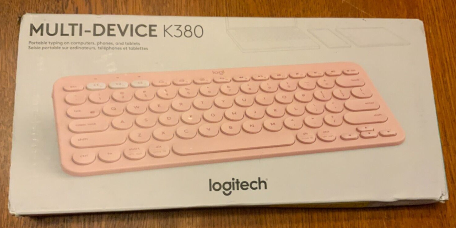 Logitech Multi-Device Bluetooth Keyboard, Model# K380, Color Light Pink