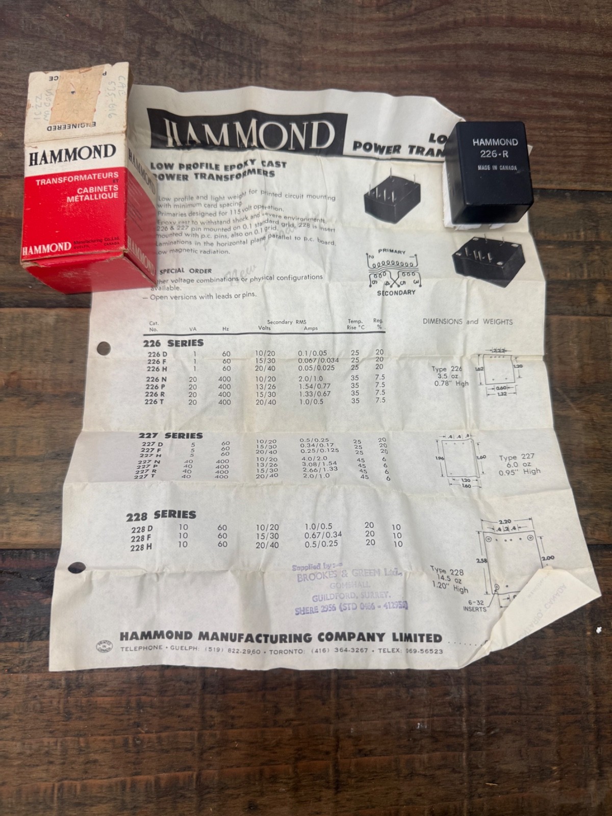 Hammond Low Profile Power Transformer  226R