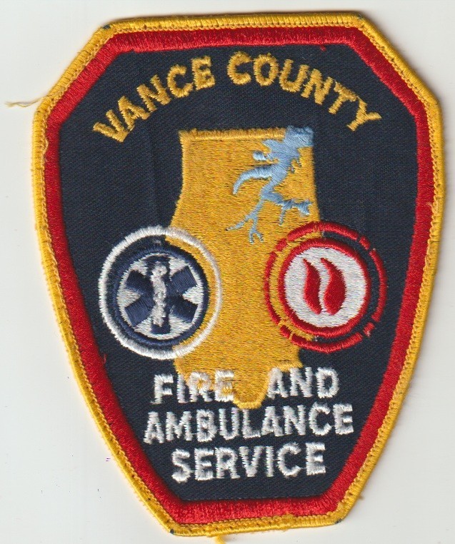 Vance County Fire & Ambulance Henderson NC patch ship from Australia