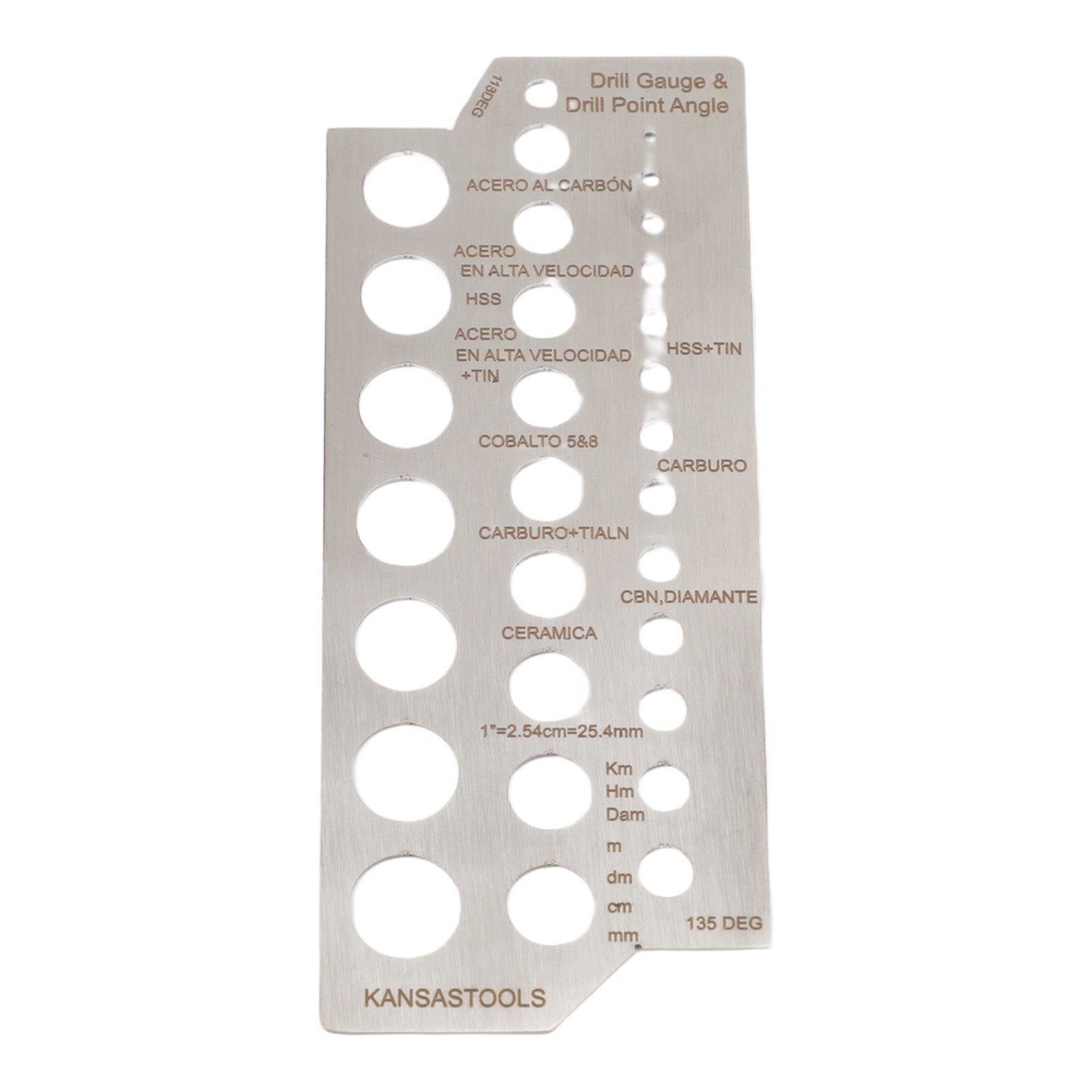 30 Hole Drill Gauge Stainless Steel Ruler for Metric and For imperial Sizes