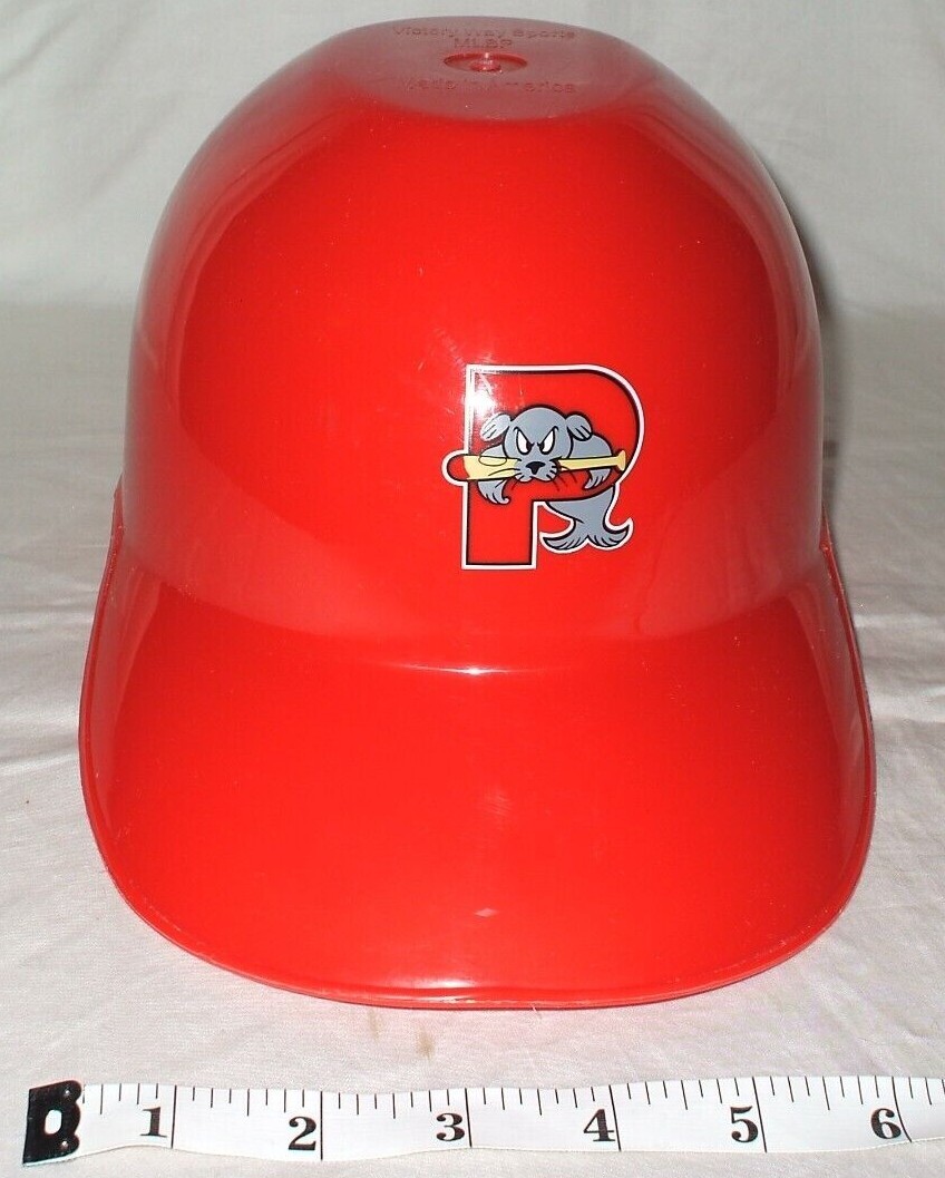 2 Red Plastic Helmet Hats Portland Sea Dogs Baseball Sports