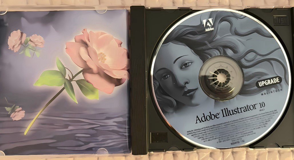 Vintage Adobe Illustrator 10 Macintosh Install CD-ROM 2001 Disc w/ Key