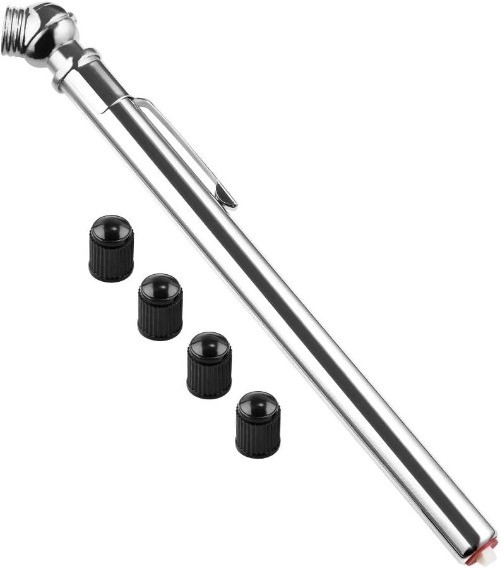 Pencil Tire Pressure Gauge, Mechanical Air Gage, Stainless Stem Single Chuck wit