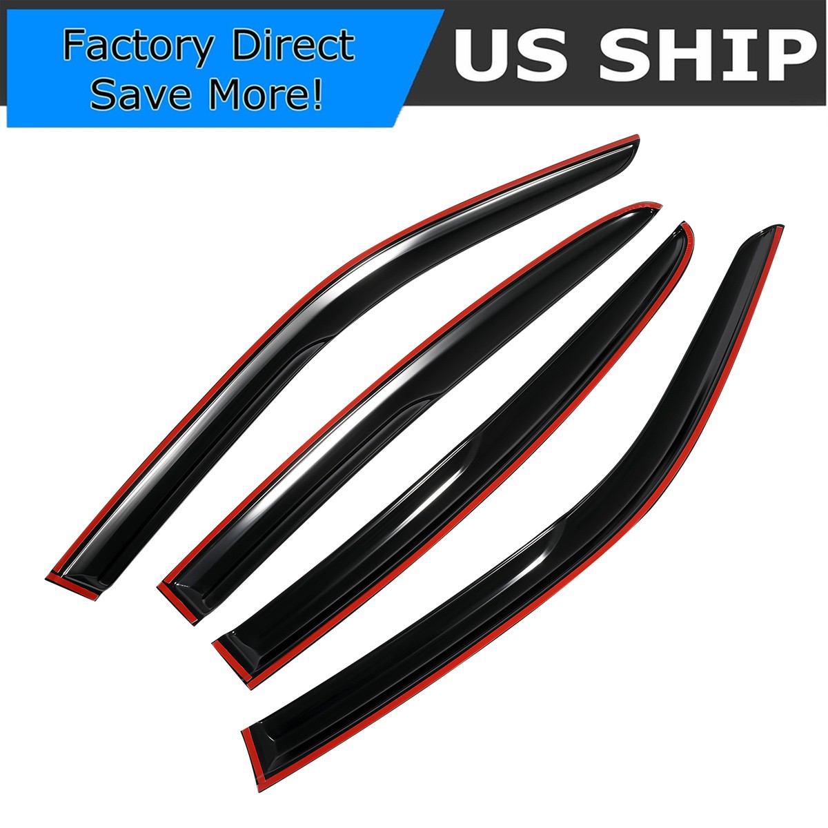Rain Guards Fits For 2011-2023 Dodge Charger Mugen Style 3D Wavy Tape-on JDM