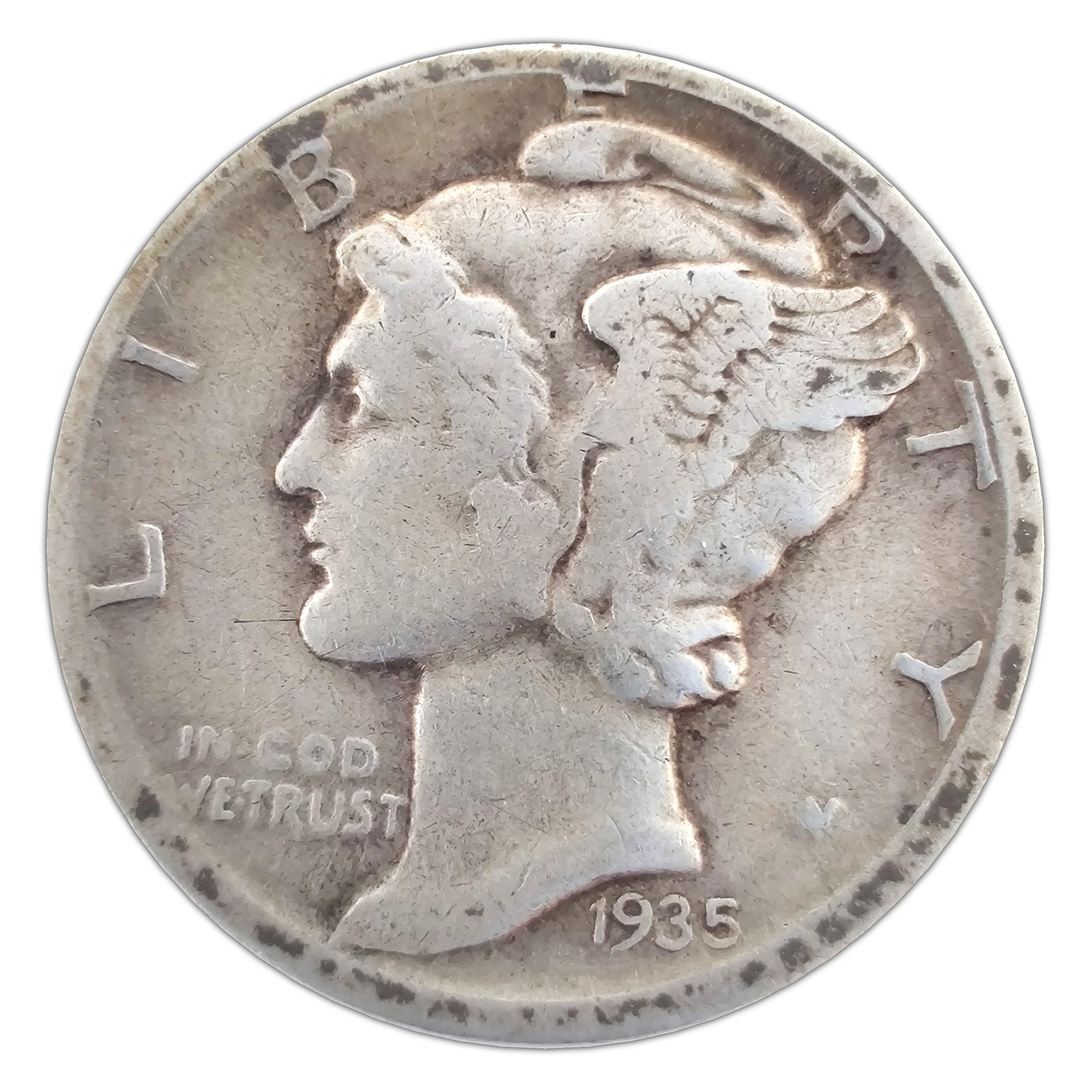 1935-D Mercury Dime G Good 90% Silver