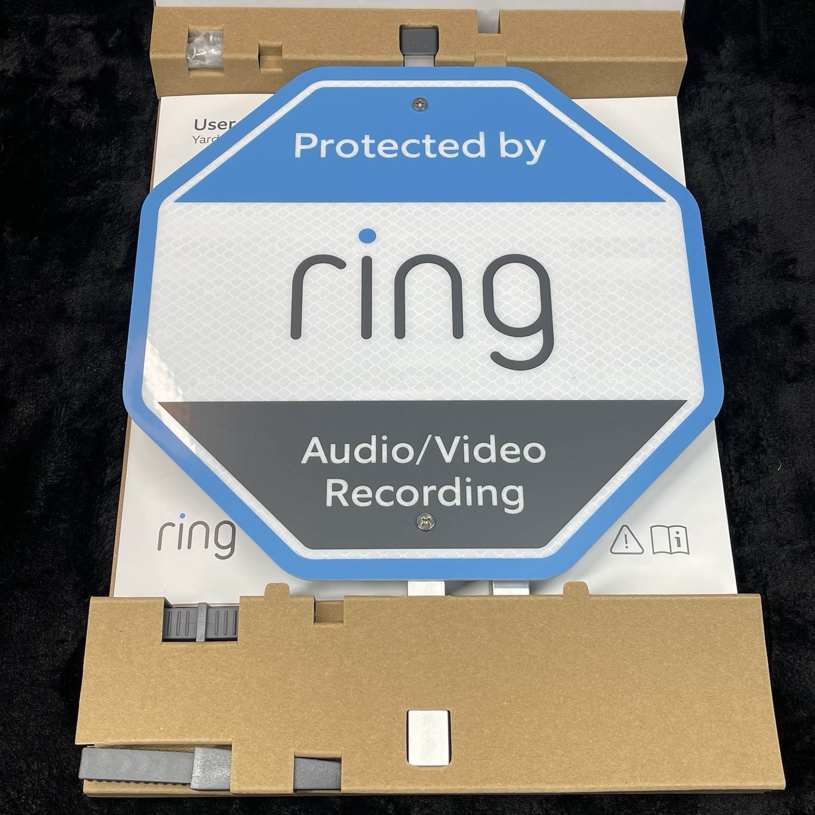 Ring Yard Security Sign Protected by Ring Audio Video Recording Reflective NOB