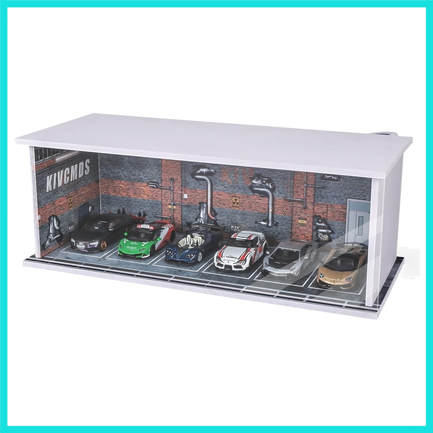 1:64 Car Model Display Case with Lights for Hot Wheels,Matchbox Cars,Diecast ...