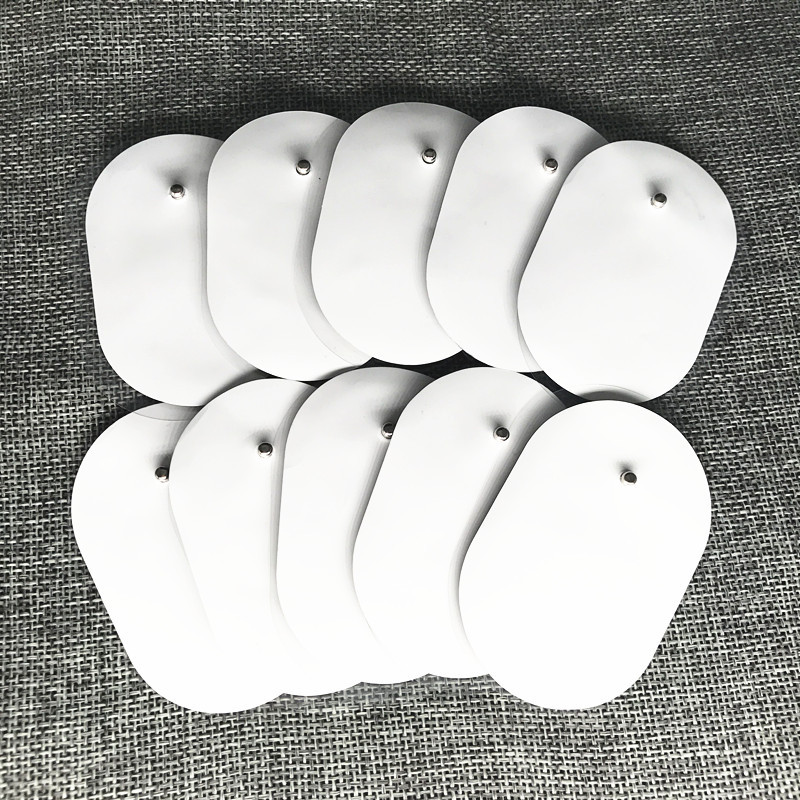 10Pcs Snap On Oval Replacement Pads For Electrode Tens Unit & Pulse Massager