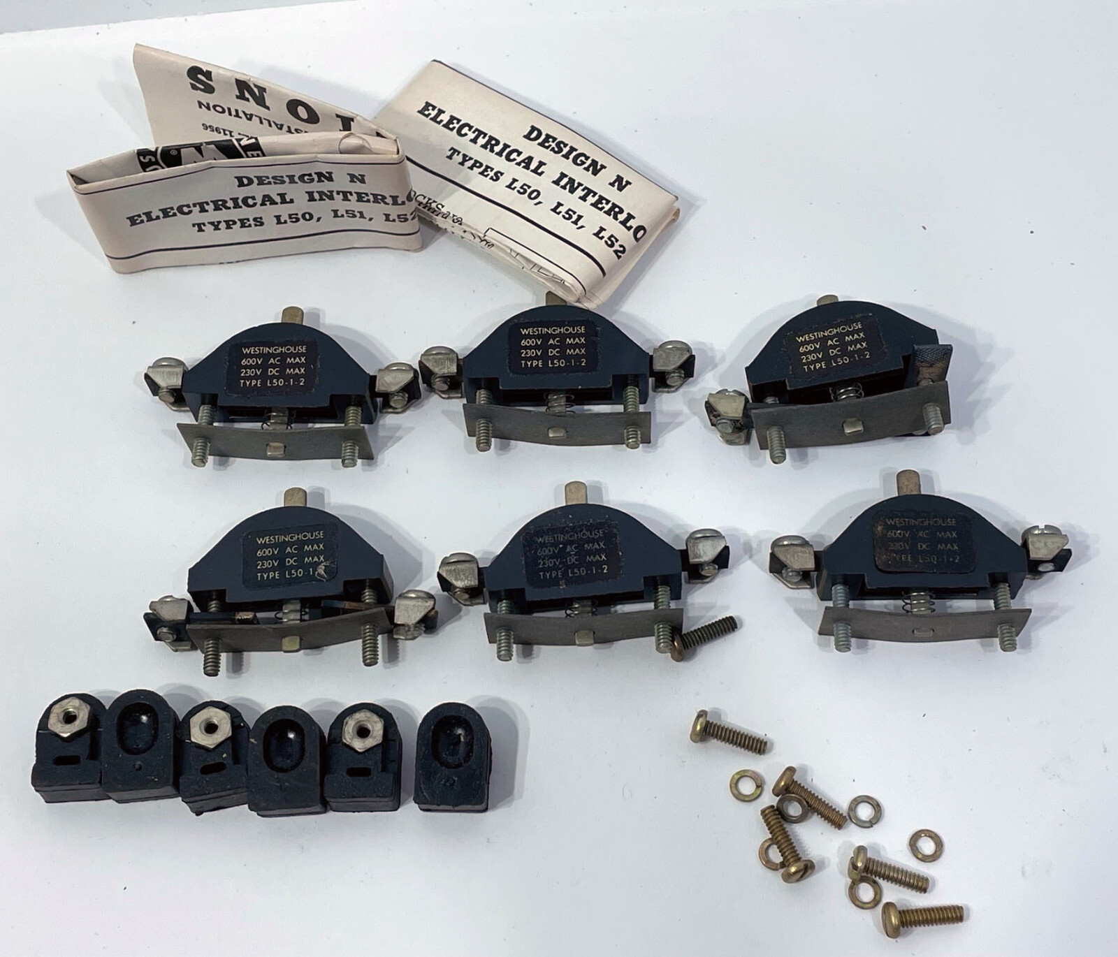 1 Lot of 6 each Westinghouse Contactors Type L50-1-2 Partial Kits