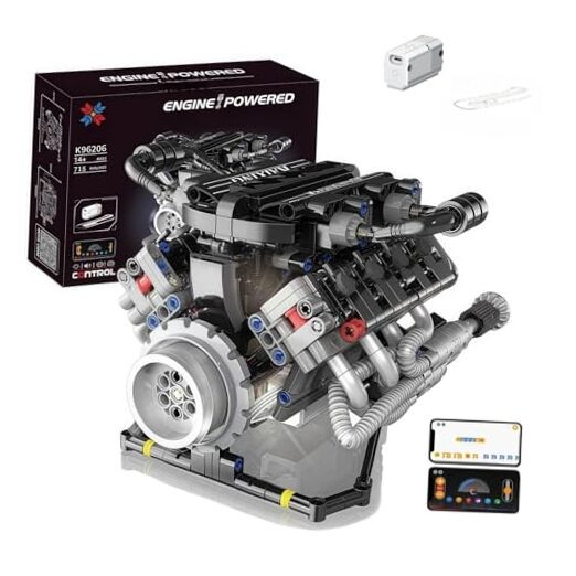 V8 Engine Building Kits That Runs with Motor - 715+Pcs Build Your Own Visible