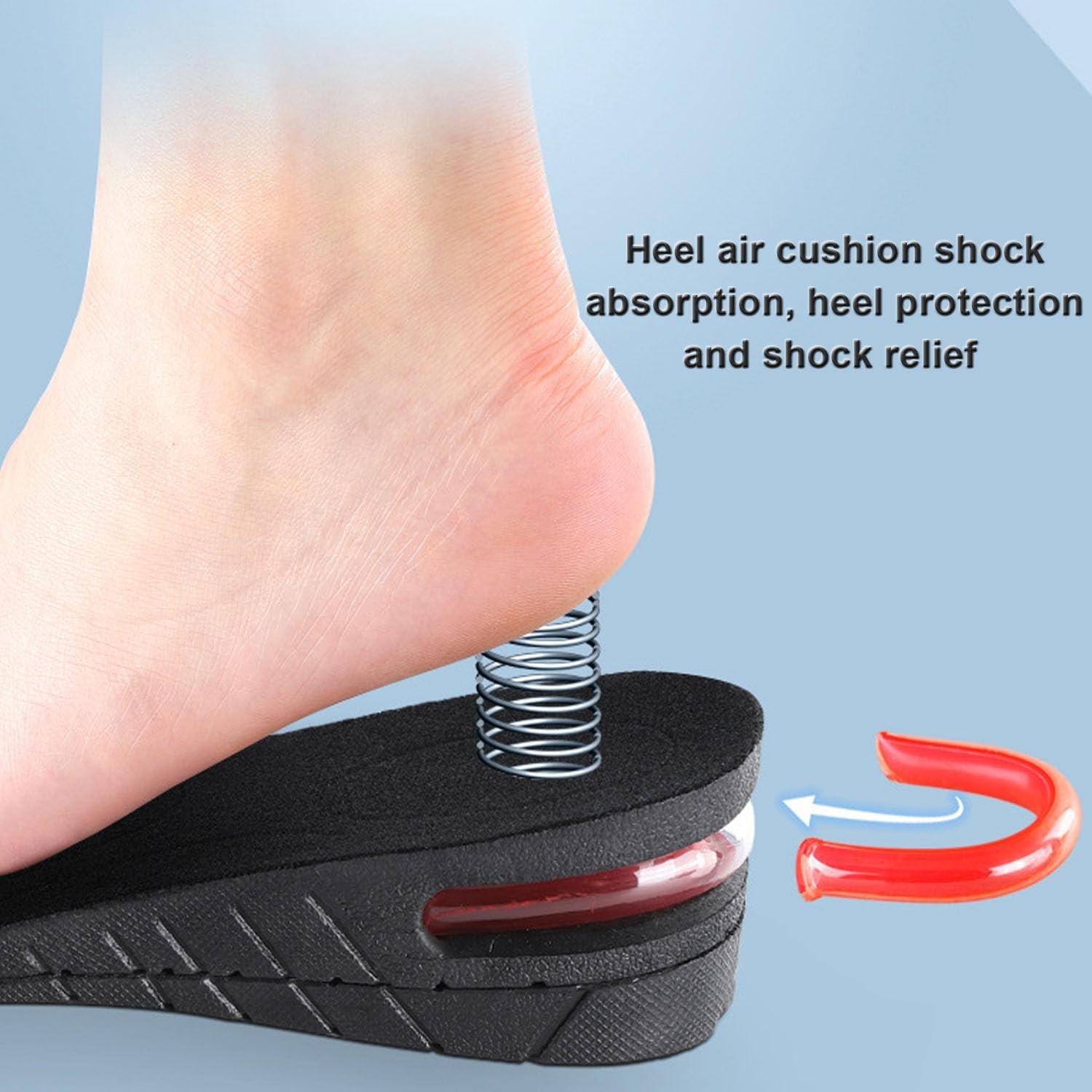 Height Increase Insoles for Men, 4 Layers Shoe Inserts 4-Layer, Black