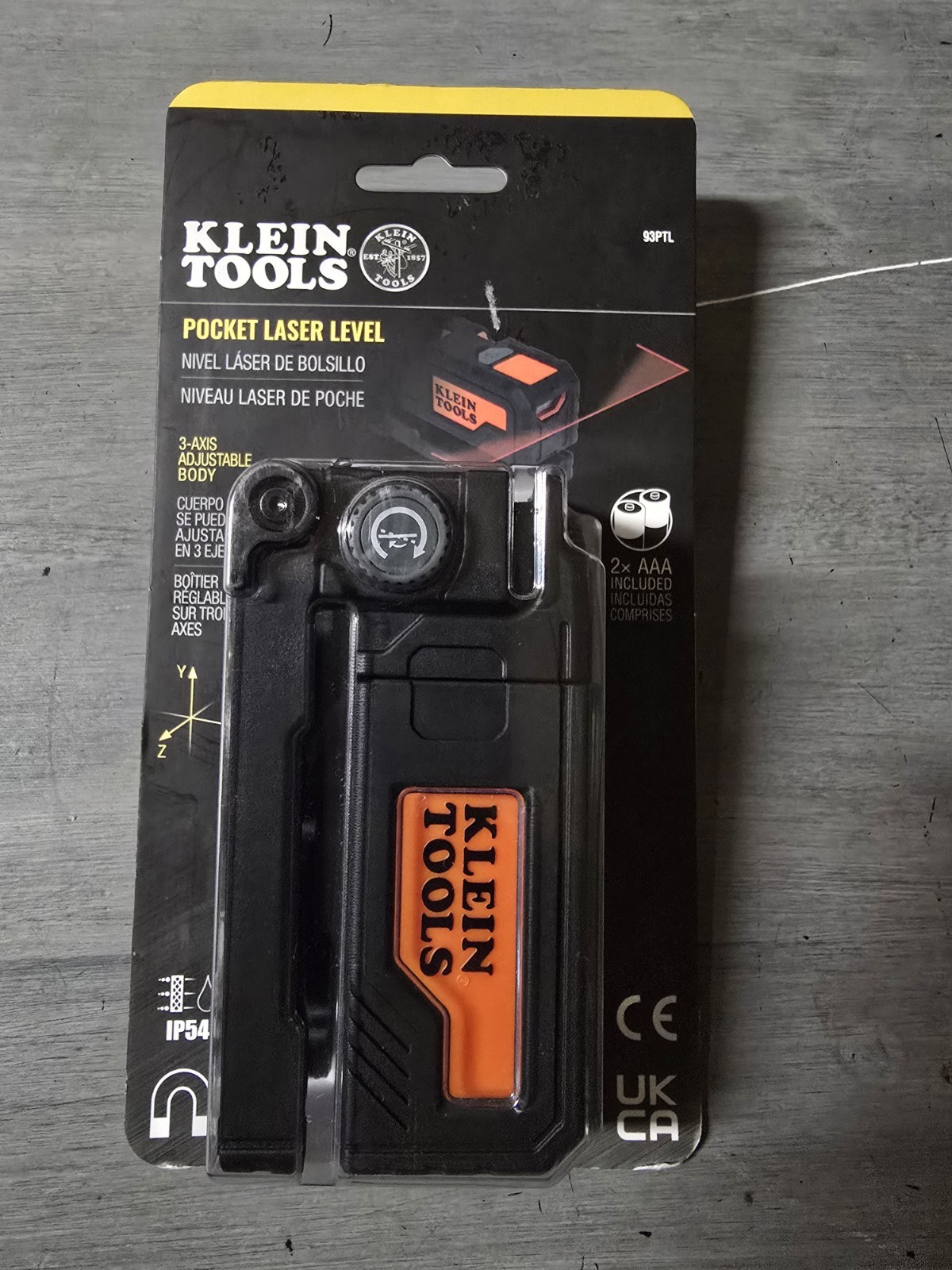 Klein Tools 93PTL Pocket Laser Level, 3-Axis Adjustable, Magnetic, Portable