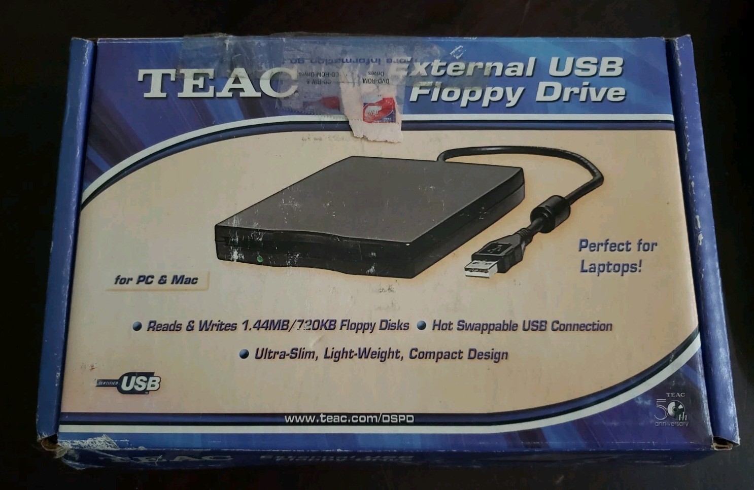 Open Box Sealed TEAC 3.5" Slimline External USB 3.5" Floppy Disk Drive FD-05PUW