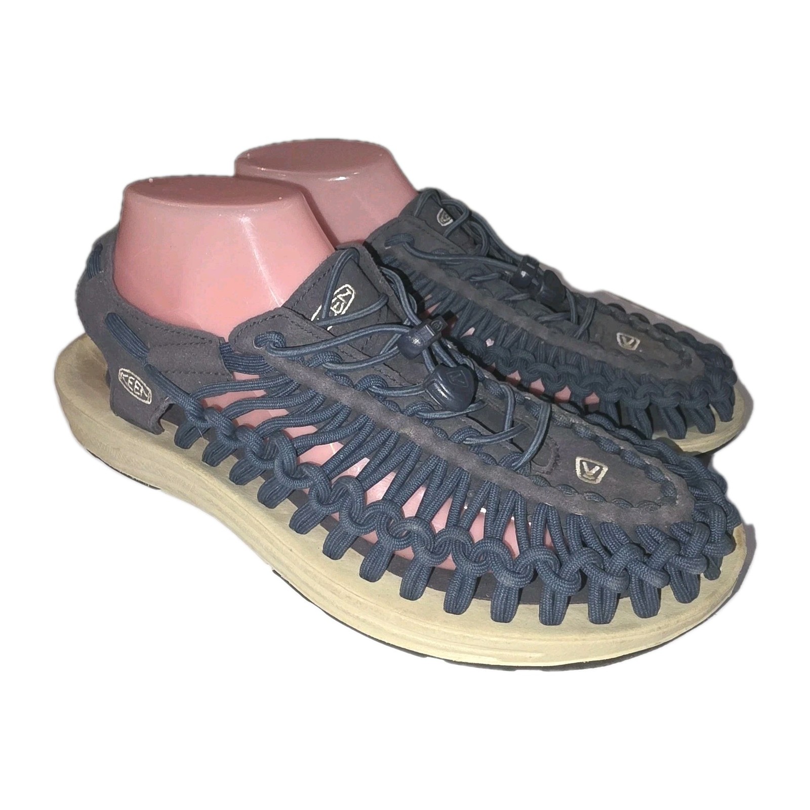 KEEN UNEEK Sz 8 Mens Blue Leather Cord Hybrid Outdoor Hiking Beach Water Shoes