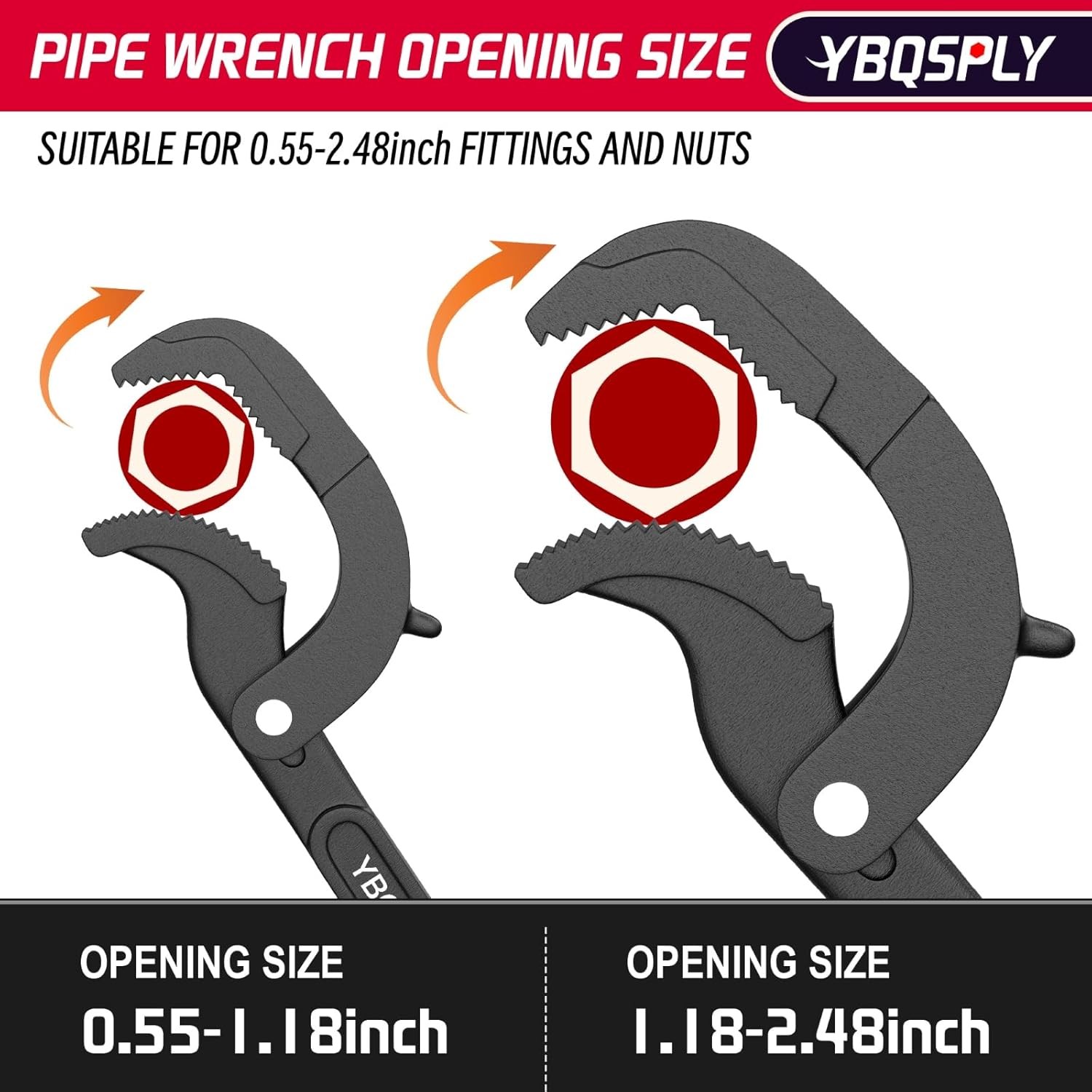 Pipe Wrench Set Self Adjusting Plumbing Tools Basin Vise Wrench