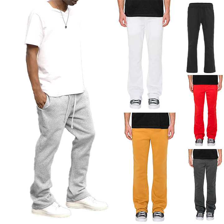 Victorious Men's Essential Flared Fleece Elastic Drawstring Sweatpants    FL91EY