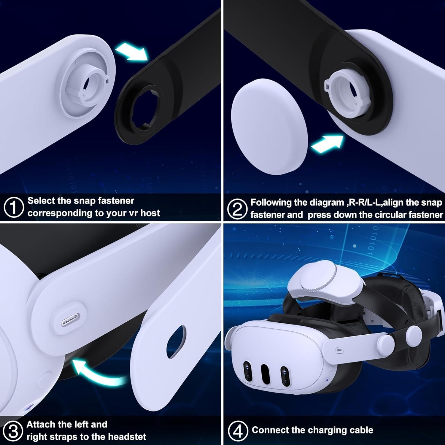 Adjustable Head Strap for Quest 2/3/3S | Hot-Swappable Battery & Cushion