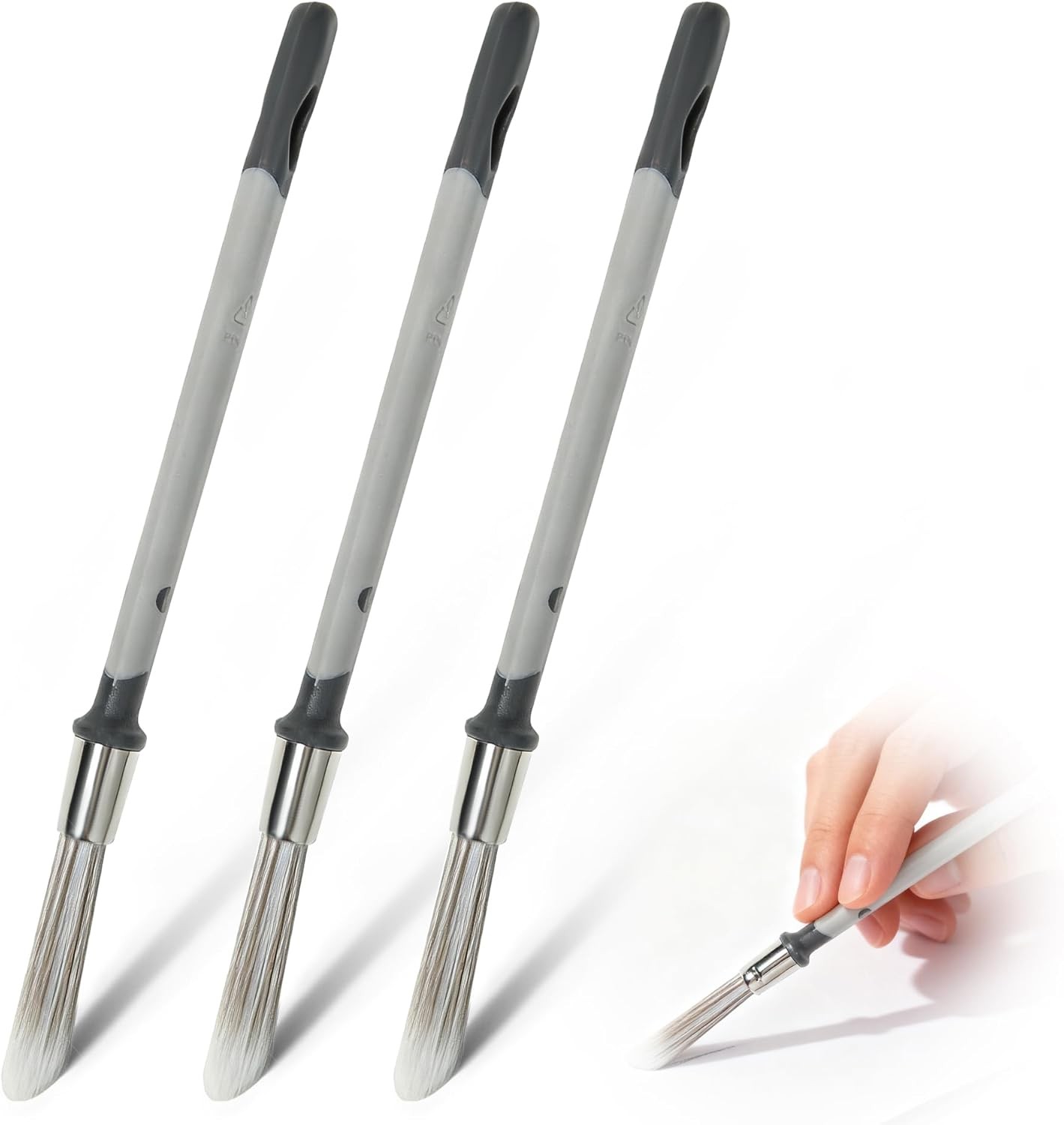 3 Pcs 0.37 Inch Trim Paint Brushes for Walls – Edge Painting Tools for House &