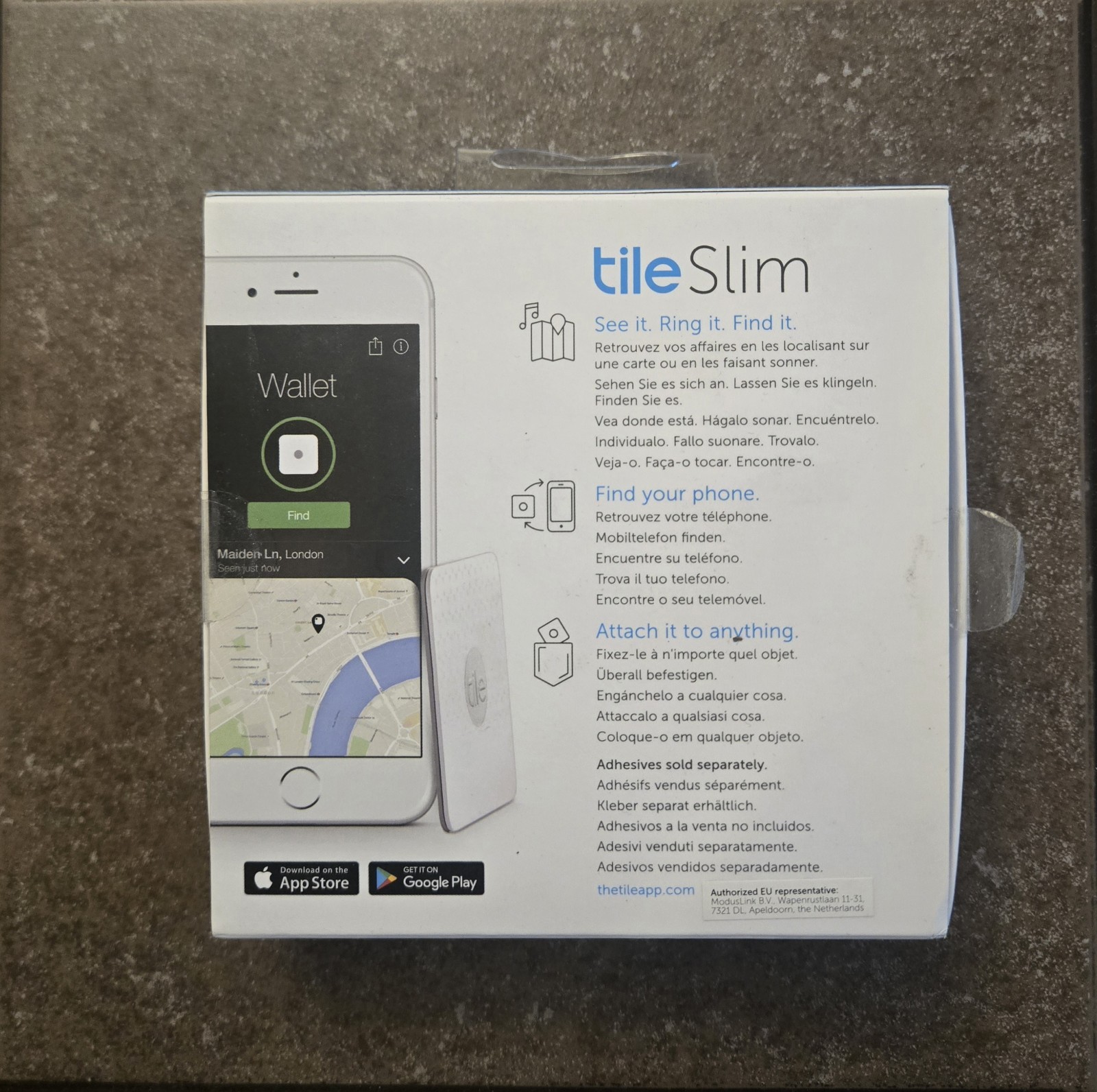 Tile Slim Bluetooth Item Finder Tracker |Never Used | Slightly Damaged Box