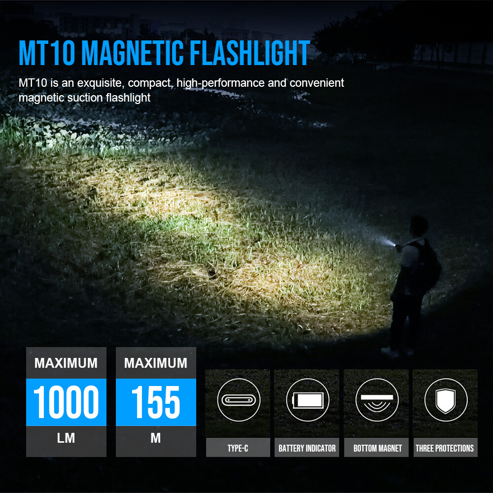 TrustFire 1000 Lumen Flashlight EDC Flashlight Rechargeable 5 Mode（MT10）