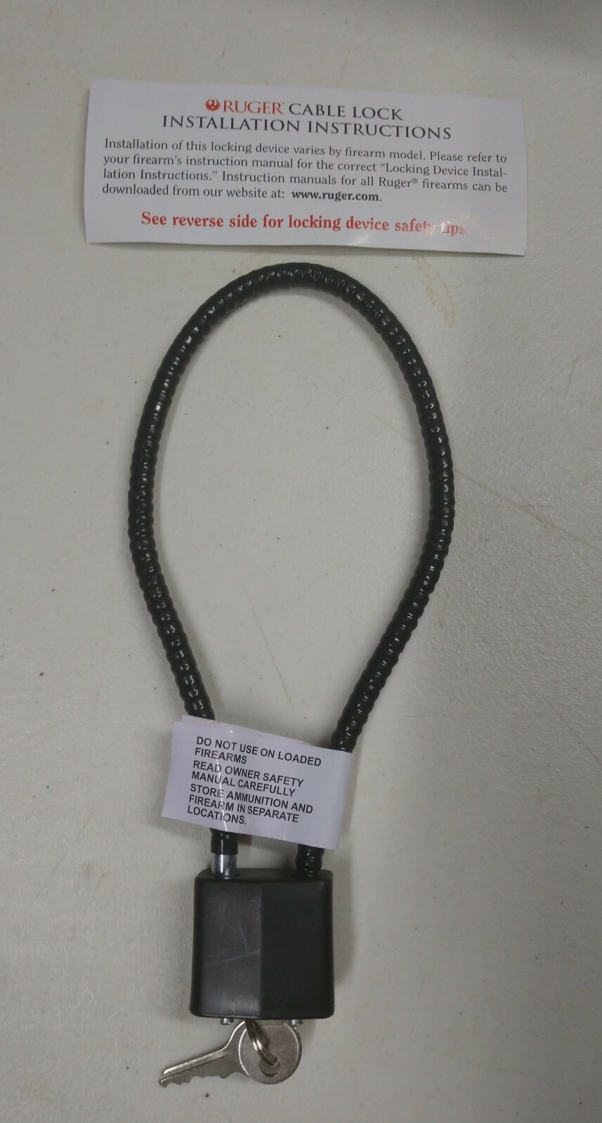 Gun Lock Ruger Firearm Gun Safety Cable Lock Brand New R15LC3 15"