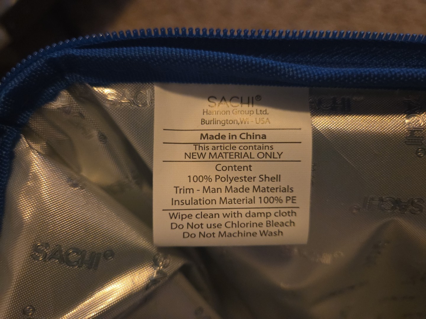 Sachi Blue and Gray Medium Cooler Bag
