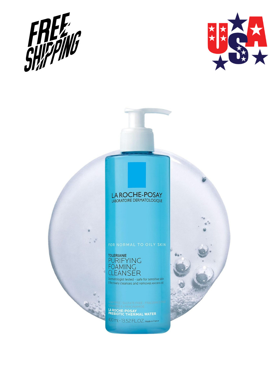 Toleriane Purifying Foaming Cleanser with Niacinamide & Ceramides, Oil-Free